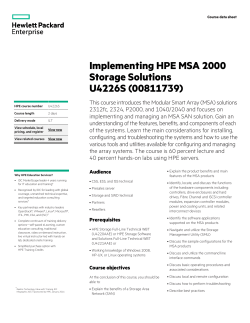 Implementing HPE MSA 2000 Storage Solutions U4226S