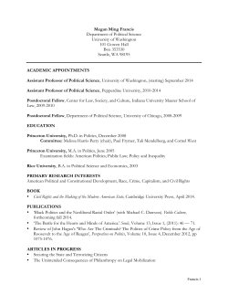 Megan Ming Francis Department of Political Science University of