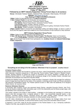 ABTT presents a visit to Chichester Festival Theatre Friday 15 May