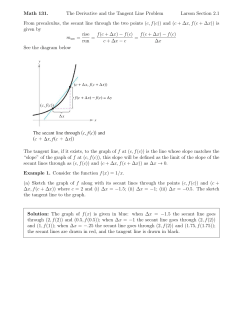 Math 131. The Derivative and the Tangent Line Problem Larson
