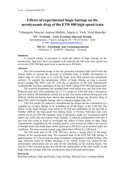 Effects of experimental bogie fairings