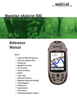 Magellan eXplorist 500 Reference Manual
