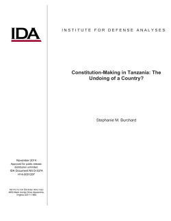 Constitution-Making in Tanzania: The Undoing of a Country?