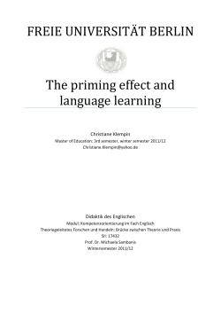 The priming effect and language learning