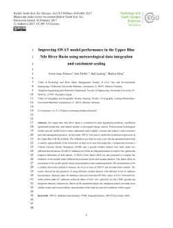 Improving SWAT model performance in the Upper Blue Nile River