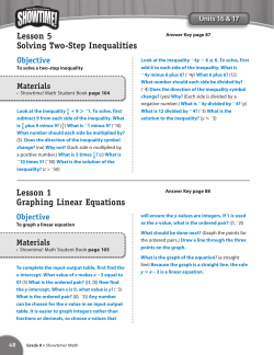 Lesson 5 Solving Two-Step Inequalities