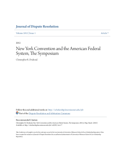 New York Convention and the American Federal System, The