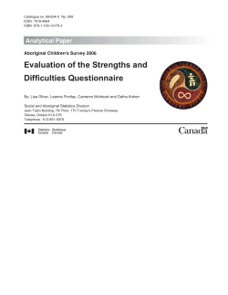 Evaluation of the Strengths and Difficulties