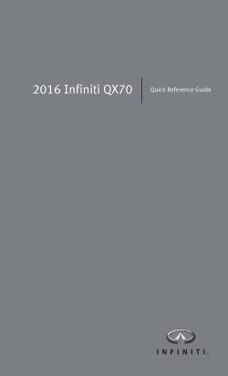 2016 Infiniti QX70 | Quick Reference Guide