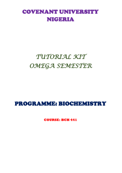 bch441 tutorial kit - Covenant University