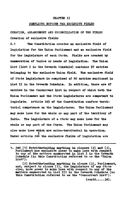 2.1 The Constitution creates an exclusive field of