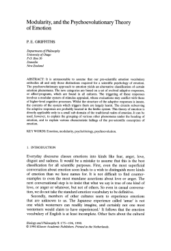 Modularity, and the psychoevolutionary theory of emotion