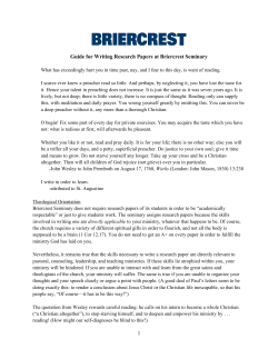 1 Guide for Writing Research Papers at Briercrest Seminary