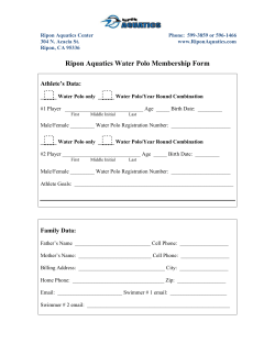 RA Water Polo Registration - Ripon