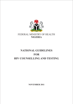 national guidelines for hiv counselling and testing