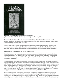 Did Blacks Serve in the Confederate Army as Soldiers? by Vernon R