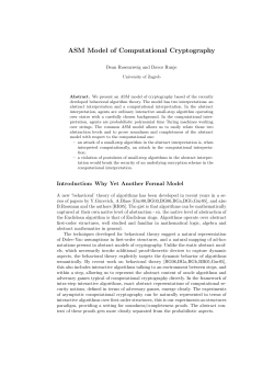 ASM Model of Computational Cryptography