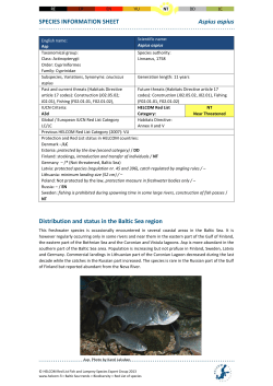 HELCOM Red List Aspius aspius