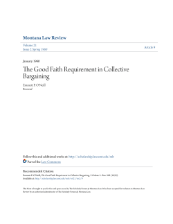 The Good Faith Requirement in Collective Bargaining