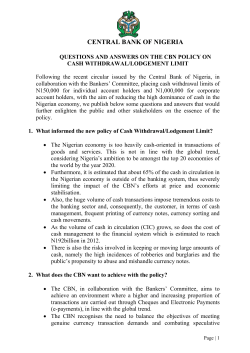 Questions And Answers On The CBN Policy On Cash Withdrawal