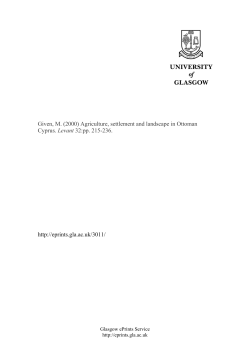 Given, M. (2000) Agriculture, settlement and landscape in Ottoman