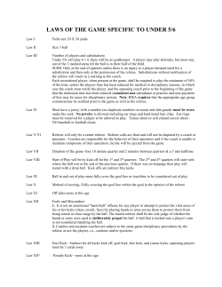 LAWS OF THE GAME SPECIFIC TO UNDER 5/6