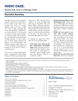 Report Radio Daze Alcohol Ads Tune in