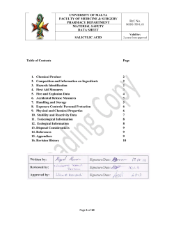 Salicylic Acid - University of Malta