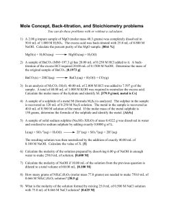 Stoichiometry problems