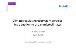 Introduction to urban microclimates