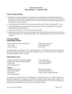 Honey Recipes on Across the Fence