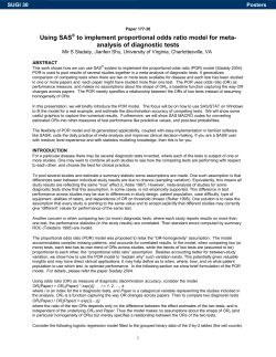 177-30: Using SAS&reg; to Estimate Proportional Odds Ratio Model for