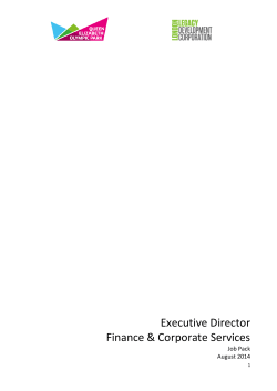 Executive Director &ndash; Finance and Corporate Services