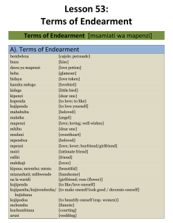 Lesson 53: Terms of Endearment