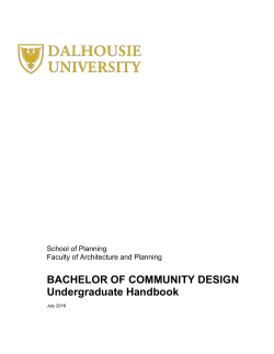 BACHELOR OF COMMUNITY DESIGN Undergraduate