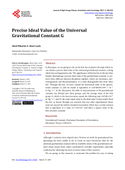 Precise Ideal Value of the Universal Gravitational Constant G