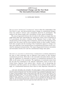 AHR Forum Constitutional Change and the New Deal: The