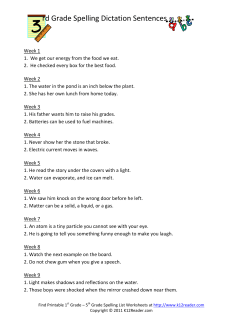 Third Grade Spelling Dictation | K12reader.com