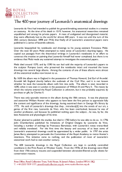 The 400-year journey of Leonardo da Vinci`s anatomical drawings