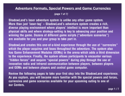 Adventure Formats, Special Powers and Game Currencies