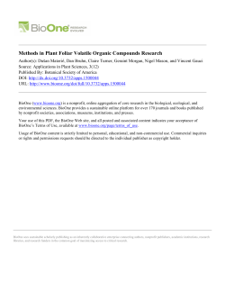 Methods in Plant Foliar Volatile Organic Compounds Research