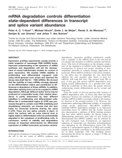 mRNA degradation controls differentiation state