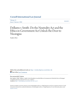 Dellums v. Smith: Do the Neutrality Act and the Ethics in Government