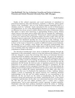 Tom Boellstorff. The Gay Archipelago: Sexuality and Nation in