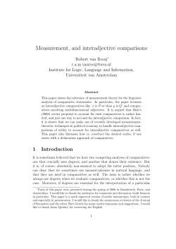 Measurement, and interadjective comparisons