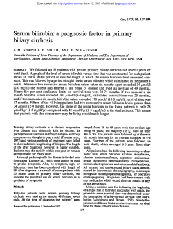 Serum bilirubin: a prognostic factor in primary biliary cirrhosis