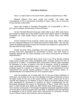 India-Nauru Relations Nauru, an island nation in the South Pacific