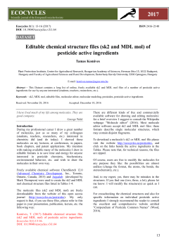 Editable chemical structure files (sk2 and MDL mol) of pesticide