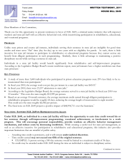 HB 2649 Testimony - Texas Criminal Justice Coalition