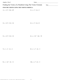 Finding the Vertex of a Parabola Using The Vertex Formula
